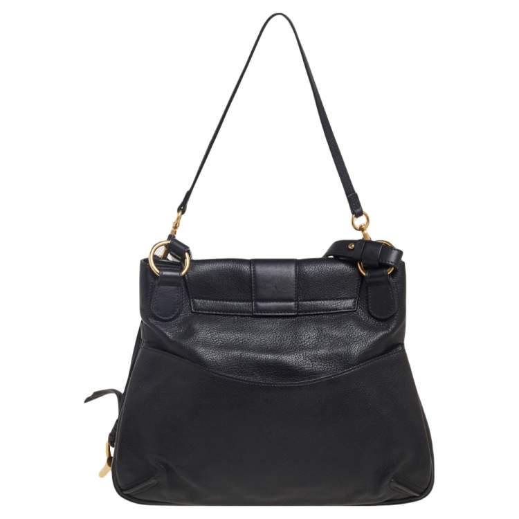 Pre Owned Chloe Black Leather Lexa Shoulder Bag