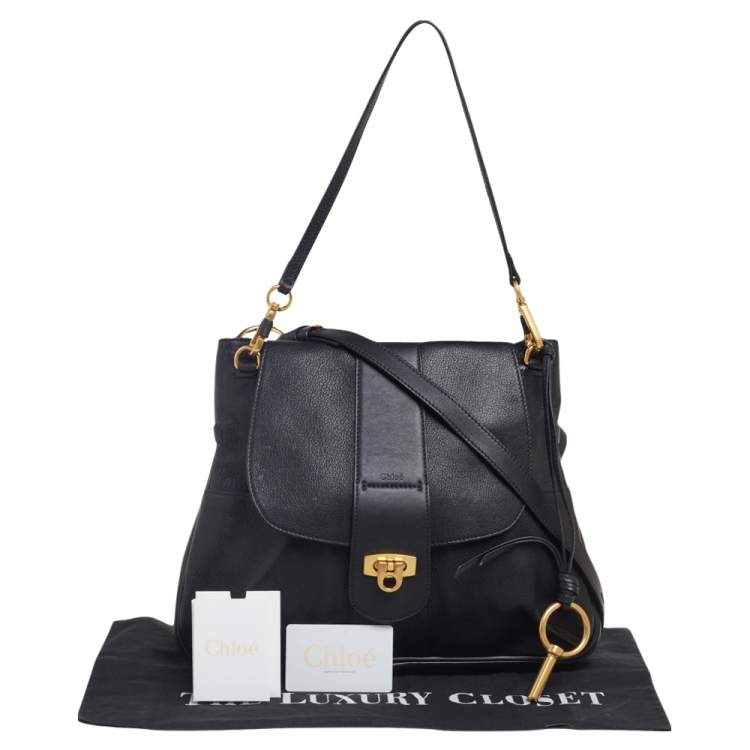 Pre Owned Chloe Black Leather Lexa Shoulder Bag