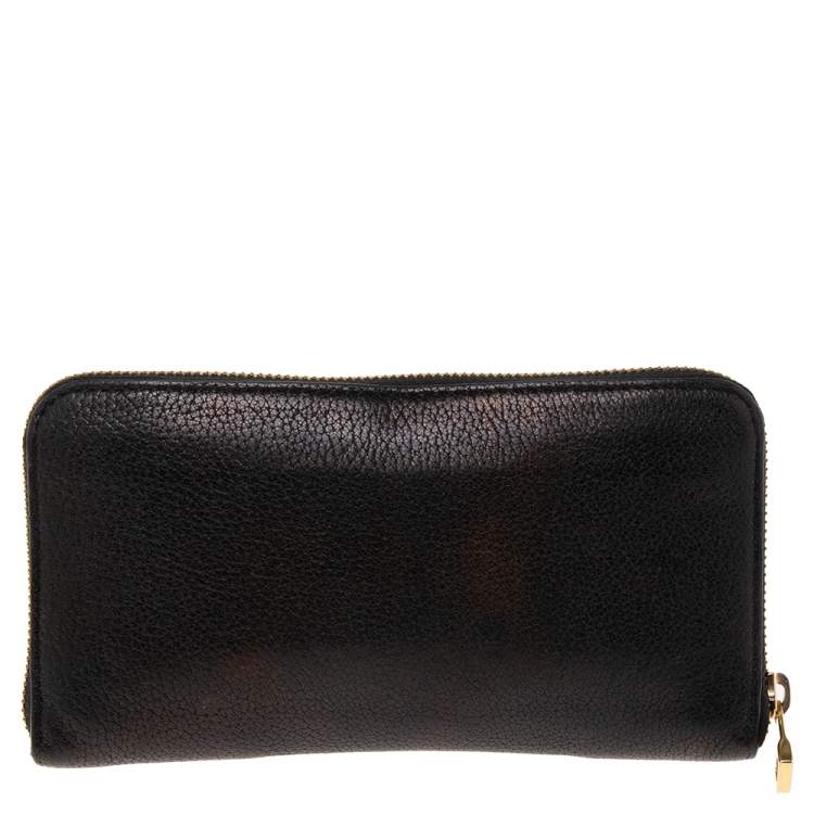 Pre Owned Chloe Black Leather Drew Continental Wallet