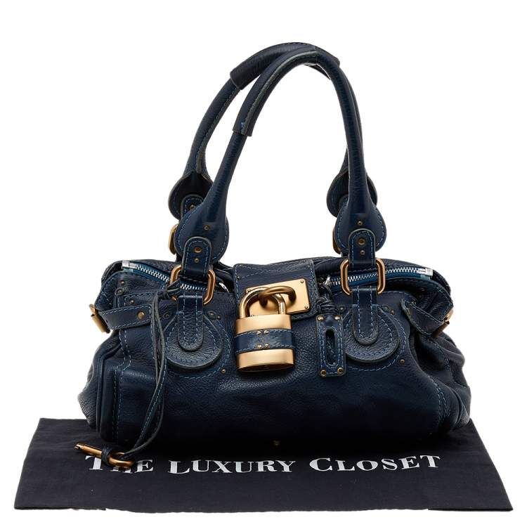 Pre Owned Chloe Blue Leather Medium Paddington Satchel