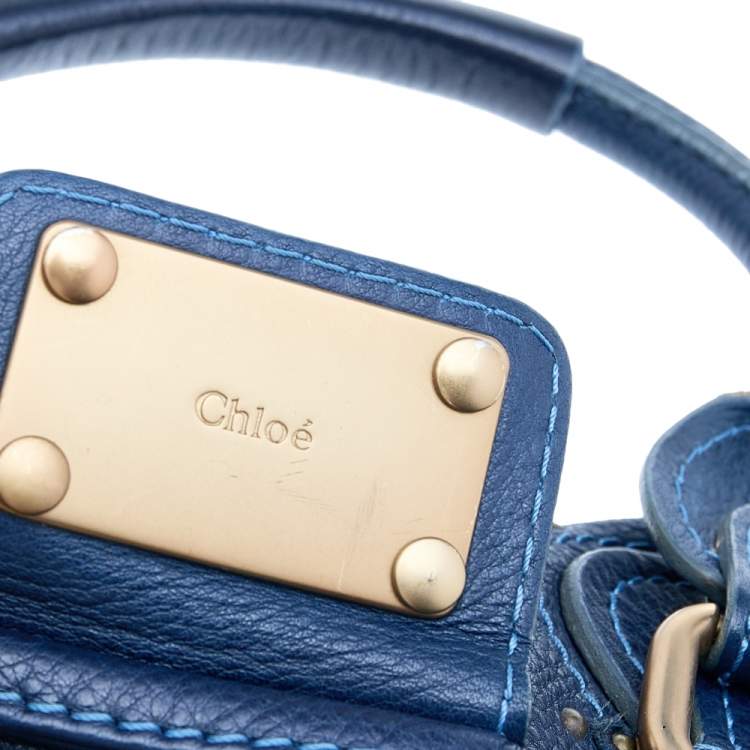 Pre Owned Chloe Blue Leather Medium Paddington Satchel