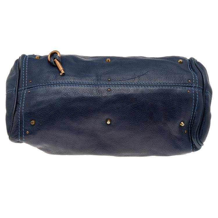 Pre Owned Chloe Blue Leather Medium Paddington Satchel