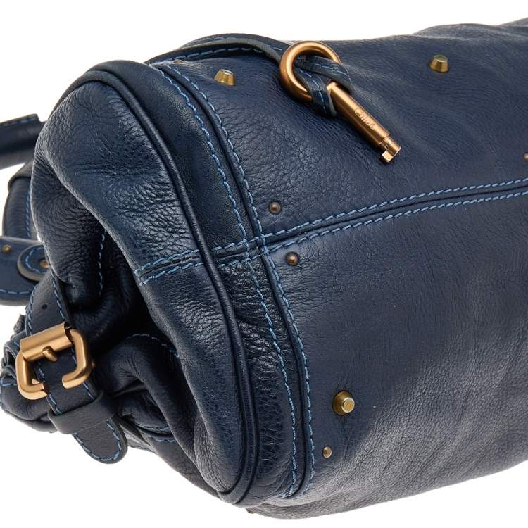 Pre Owned Chloe Blue Leather Medium Paddington Satchel