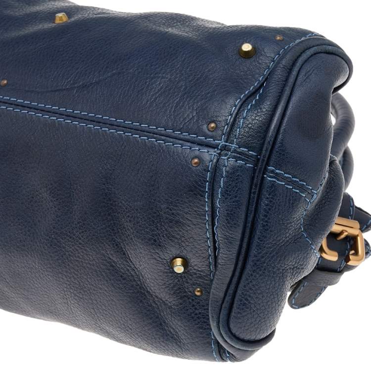 Pre Owned Chloe Blue Leather Medium Paddington Satchel