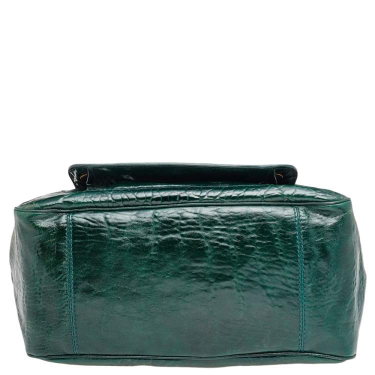 Pre Owned Chloe Green Leather Large Bay Satchel