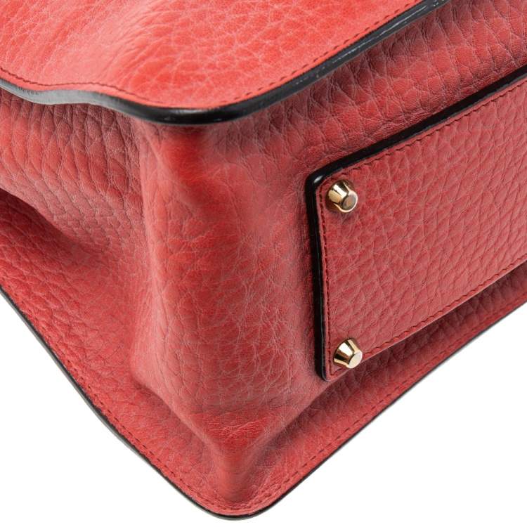 Pre Owned Chloe Red Leather Medium Sally Flap Shoulder Bag