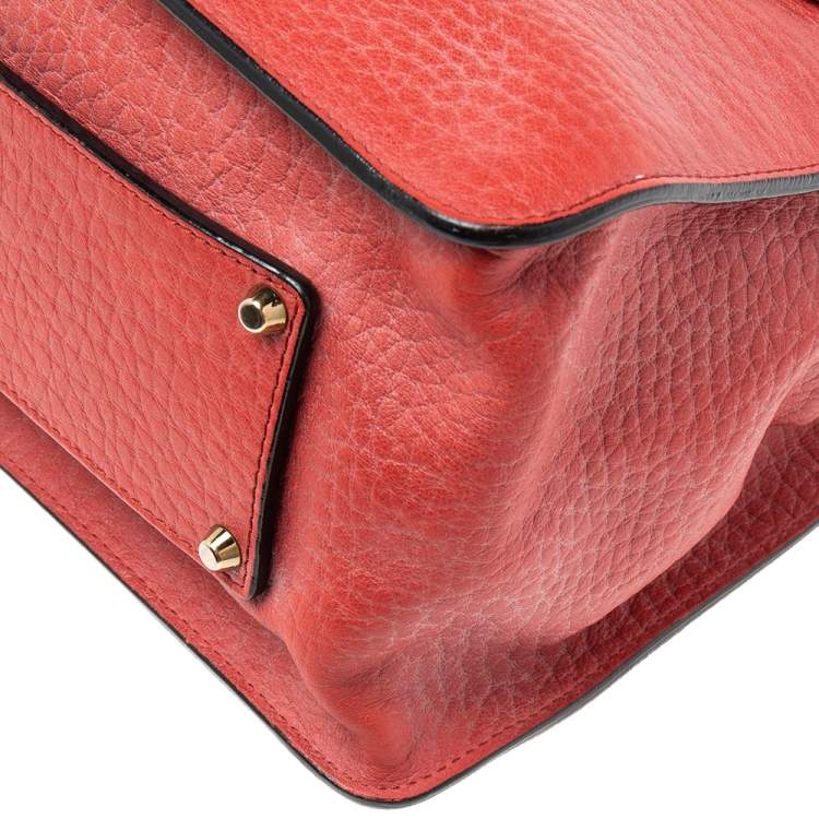 Pre Owned Chloe Red Leather Medium Sally Flap Shoulder Bag