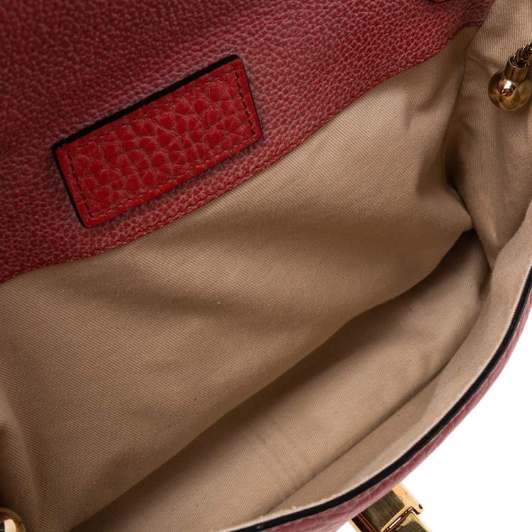 Pre Owned Chloe Red Leather Medium Sally Flap Shoulder Bag