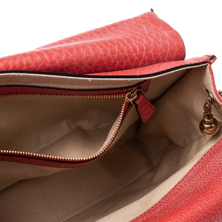 Pre Owned Chloe Red Leather Medium Sally Flap Shoulder Bag