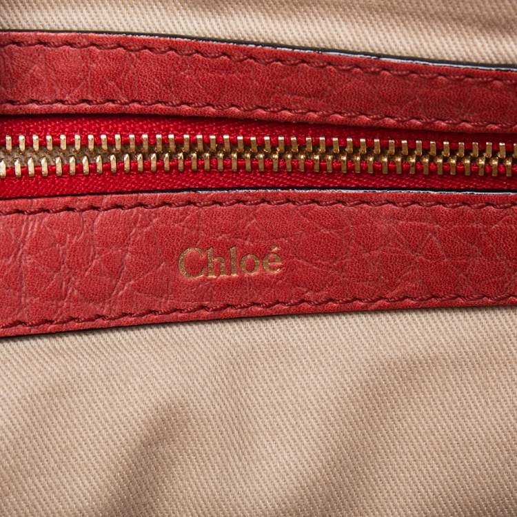 Pre Owned Chloe Red Leather Medium Sally Flap Shoulder Bag