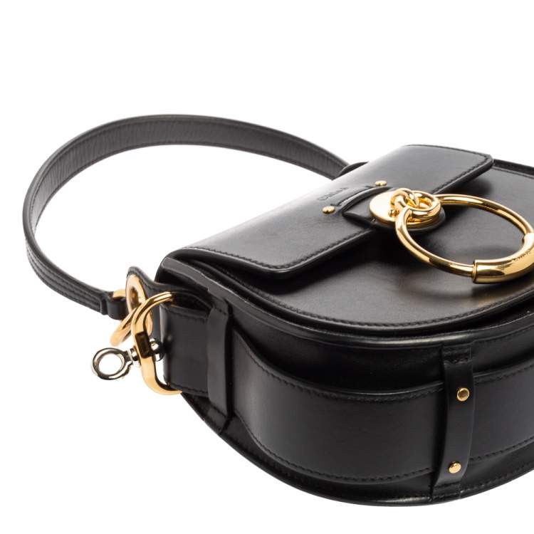 Pre Owned Chloe Black Leather and Suede Small Tess Shoulder Bag