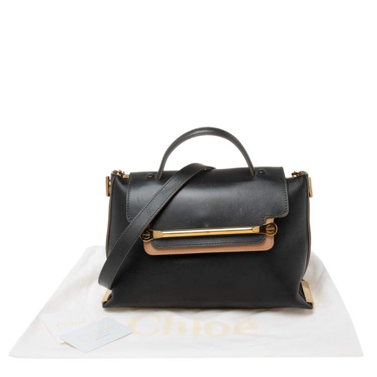 Pre Owned Chloe Tri Color Leather Medium Clare Shoulder Bag