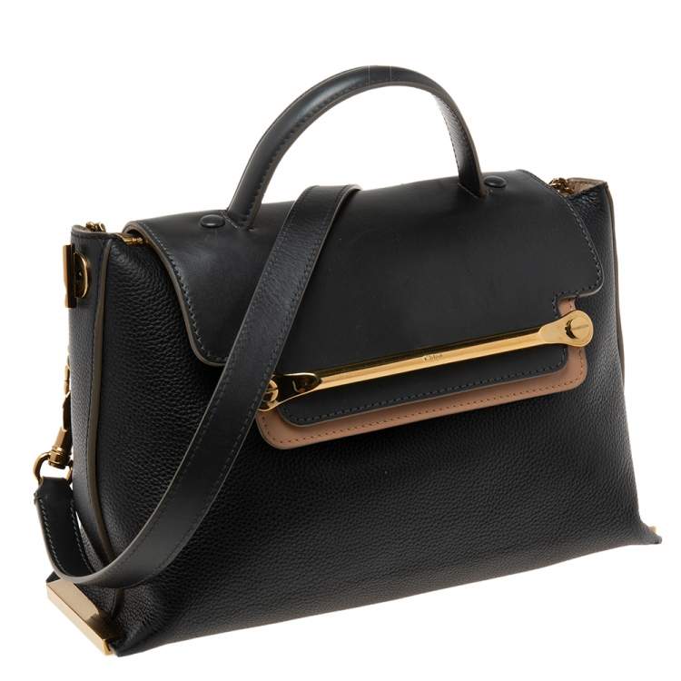 Pre Owned Chloe Tri Color Leather Medium Clare Shoulder Bag