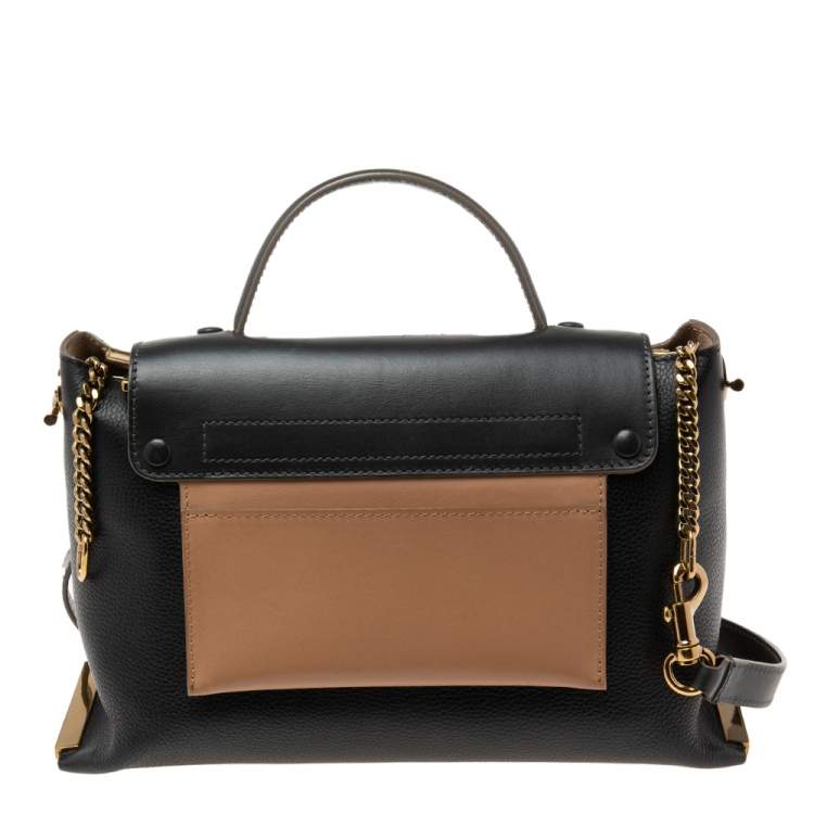 Pre Owned Chloe Tri Color Leather Medium Clare Shoulder Bag