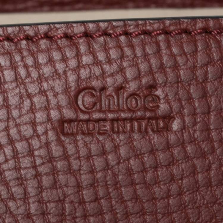 Pre Owned Chloe Brick/Off White Leather Mini Drew Shoulder Bag