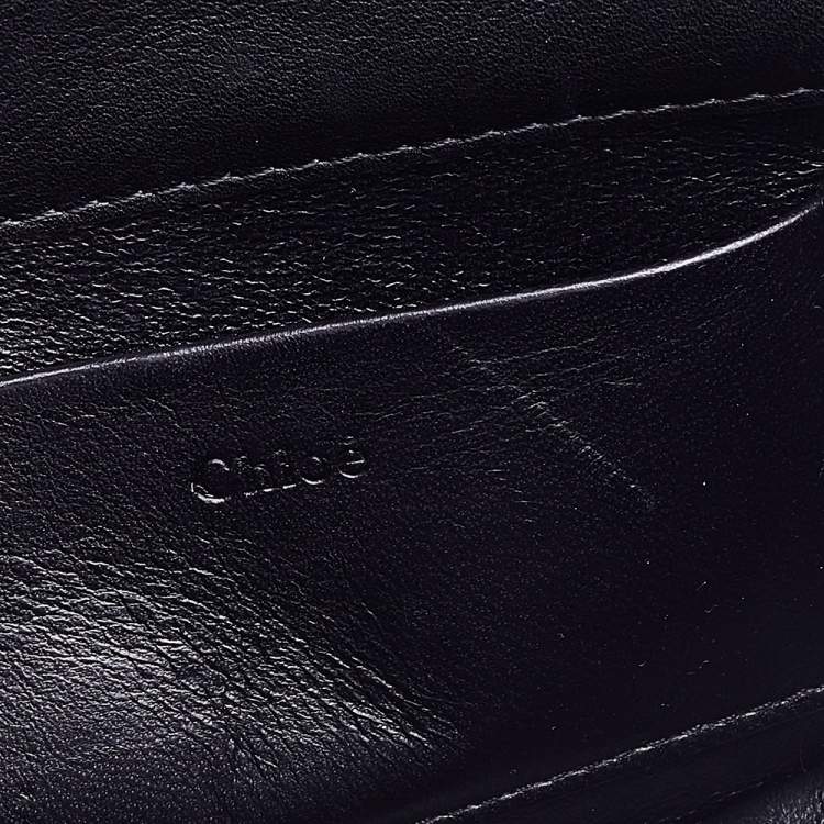Pre Owned Chloe Black Leather Small Nile Bracelet Minaudiere Crossbody Bag