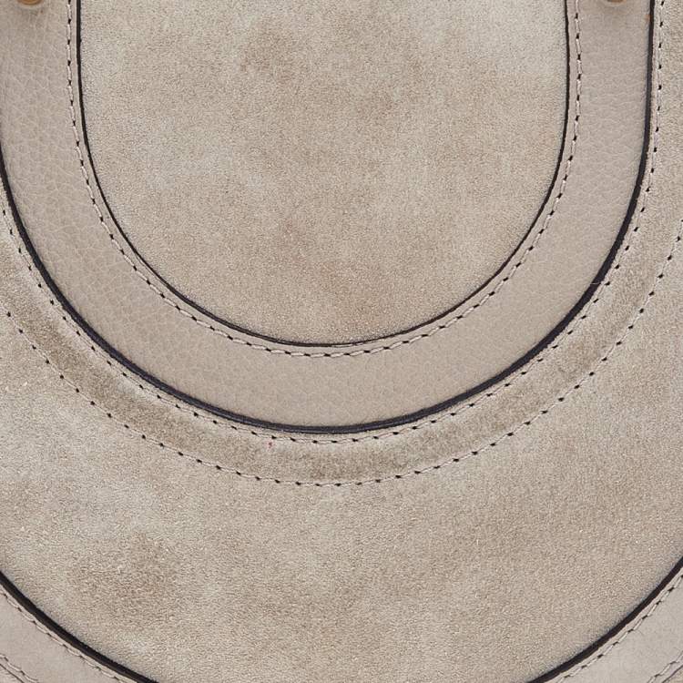 Pre Owned Chloe Beige Leather and Suede Small Pixie Round Crossbody Bag