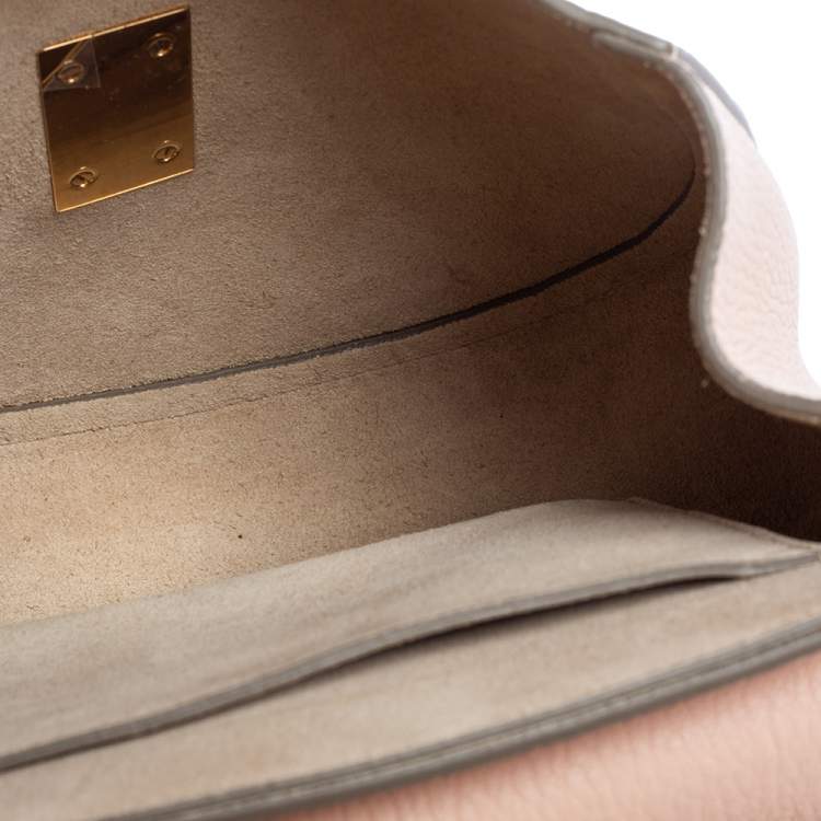 Pre Owned Chloe Salmon Pink Leather Medium Drew Shoulder Bag