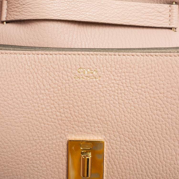 Pre Owned Chloe Salmon Pink Leather Medium Drew Shoulder Bag
