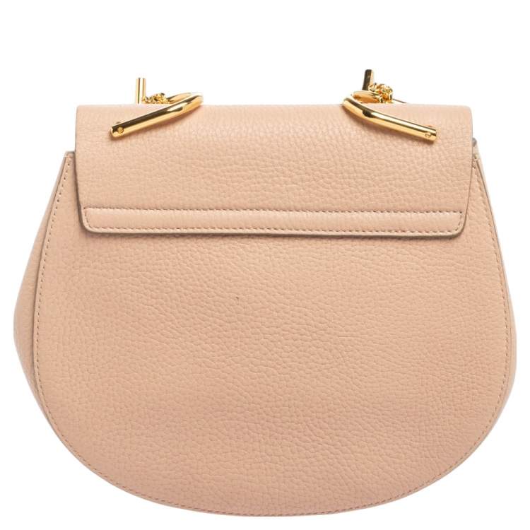 Pre Owned Chloe Salmon Pink Leather Medium Drew Shoulder Bag