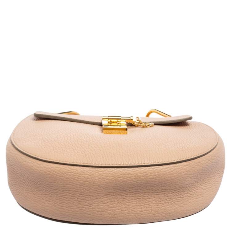 Pre Owned Chloe Salmon Pink Leather Medium Drew Shoulder Bag