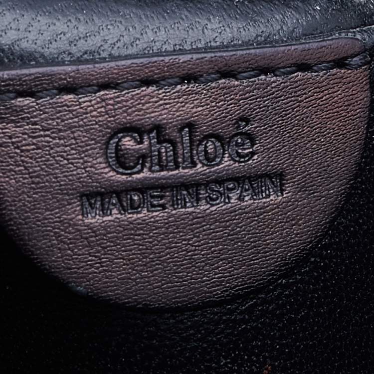 Pre Owned Chloe Black Python Bobbie Clutch