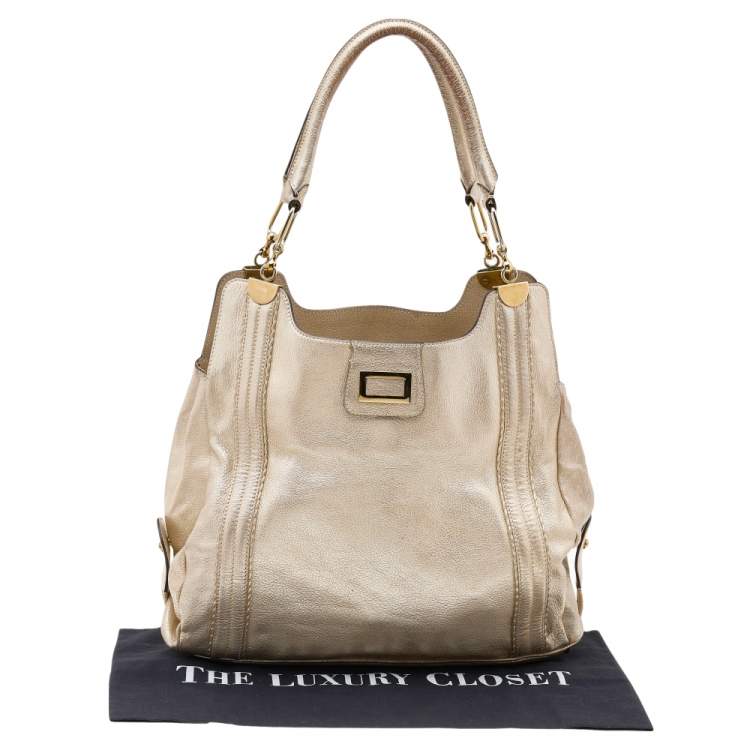 Pre Owned Chole Gold Leather Hobo