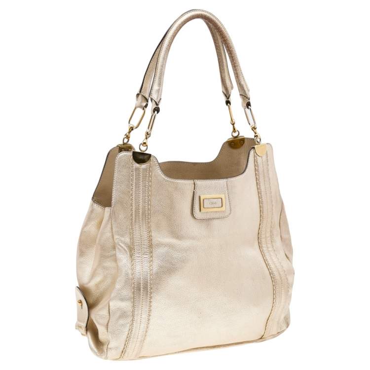 Pre Owned Chole Gold Leather Hobo