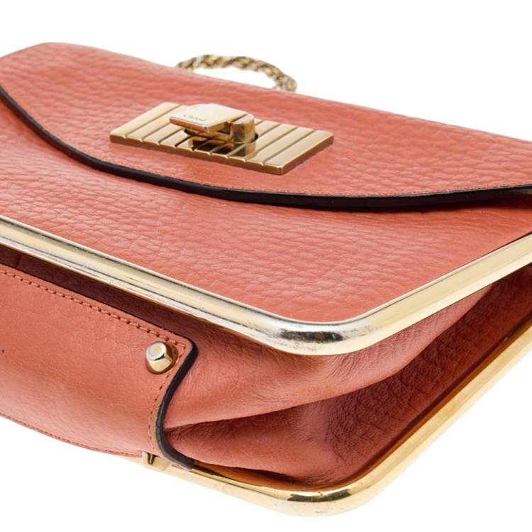 Pre Owned Chloe Orange Leather Small Sally Shoulder Bag