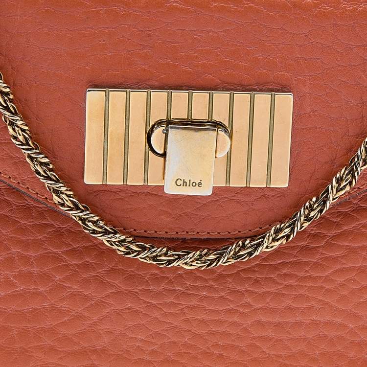 Pre Owned Chloe Orange Leather Small Sally Shoulder Bag