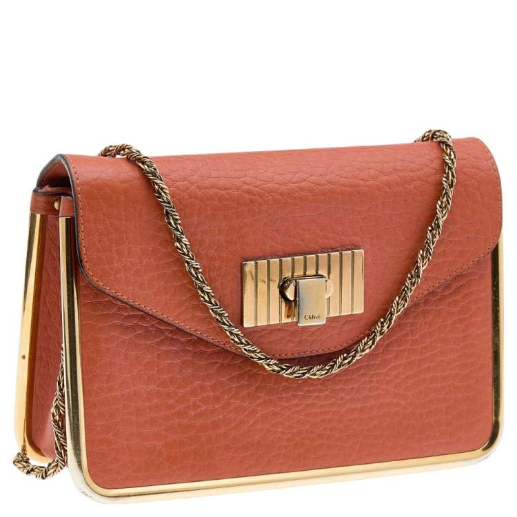 Pre Owned Chloe Orange Leather Small Sally Shoulder Bag