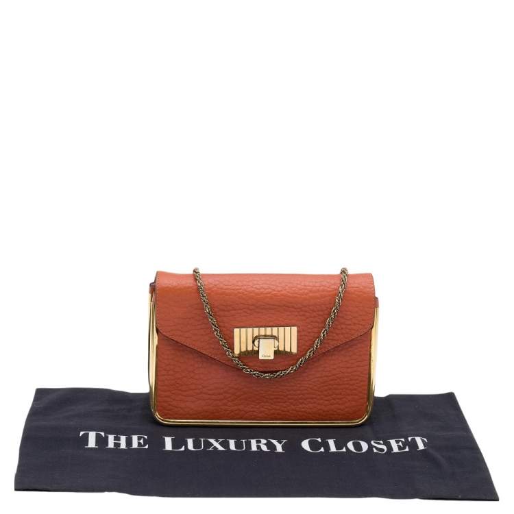 Pre Owned Chloe Orange Leather Small Sally Shoulder Bag