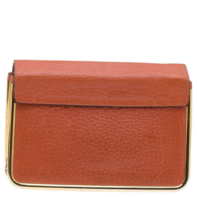 Pre Owned Chloe Orange Leather Small Sally Shoulder Bag