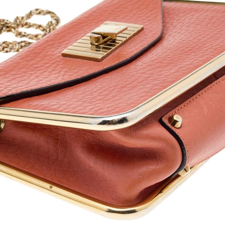 Pre Owned Chloe Orange Leather Small Sally Shoulder Bag