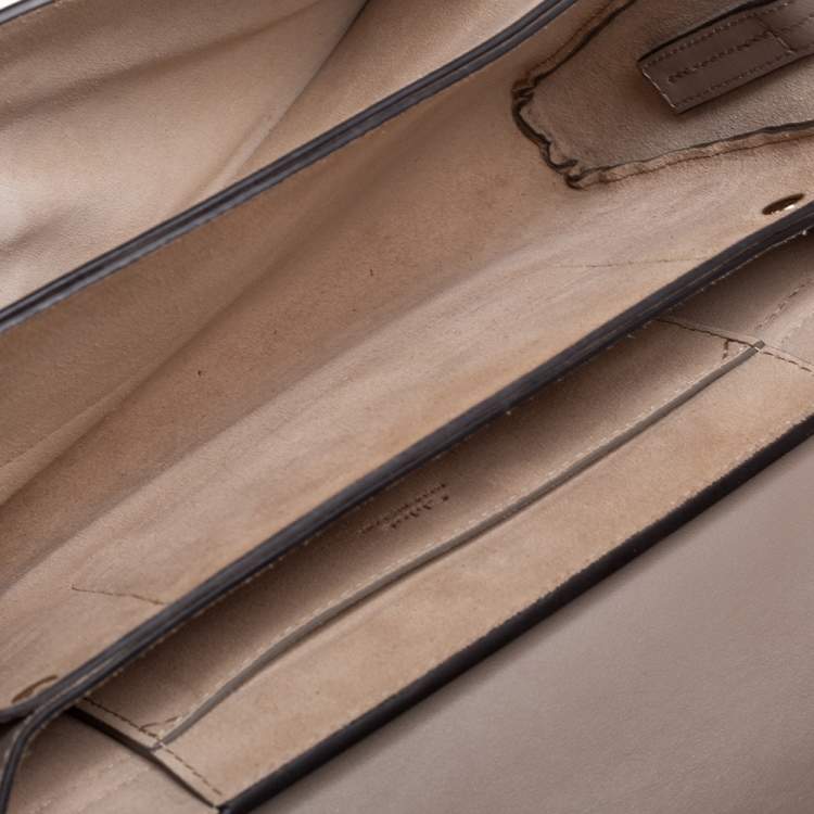 Pre Owned Chloe Grey Leather And Suede Small Faye Shoulder Bag