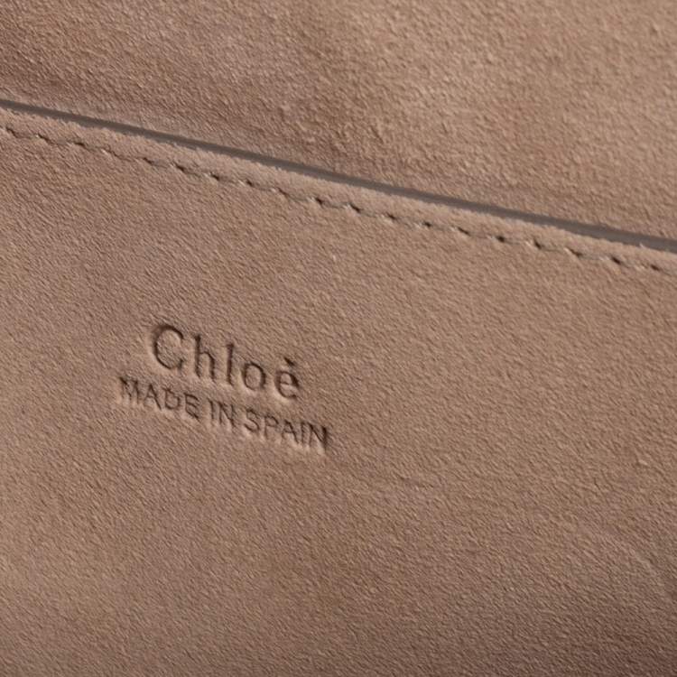 Pre Owned Chloe Grey Leather And Suede Small Faye Shoulder Bag