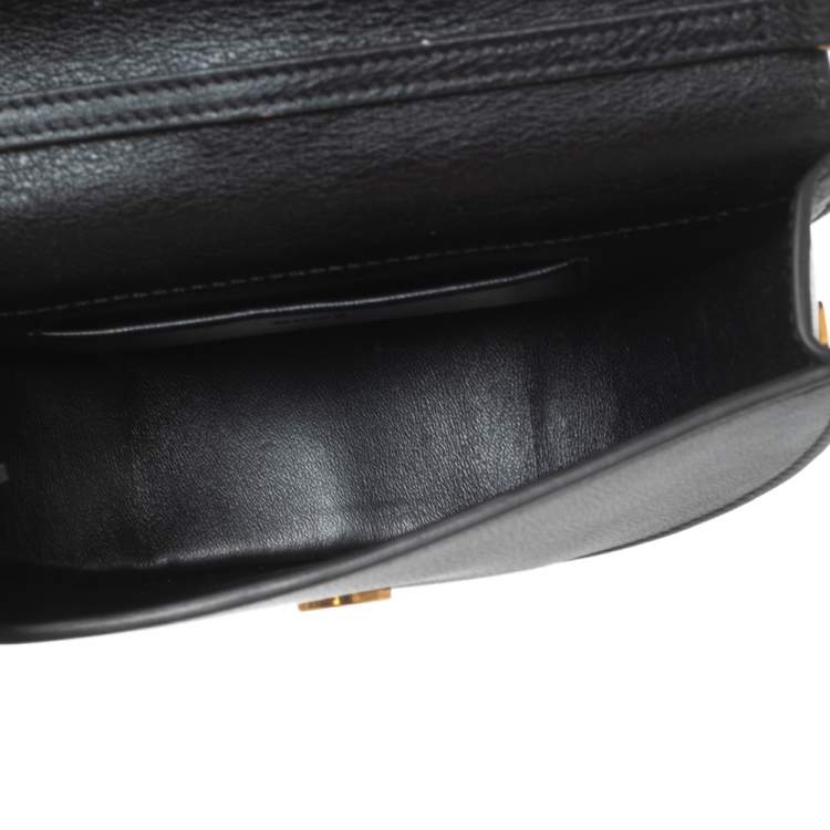 Pre Owned Chloé Black Leather Small Nile Bracelet Minaudiere Crossbody Bag