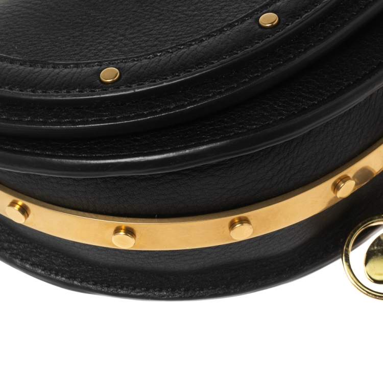 Pre Owned Chloé Black Leather Small Nile Bracelet Minaudiere Crossbody Bag