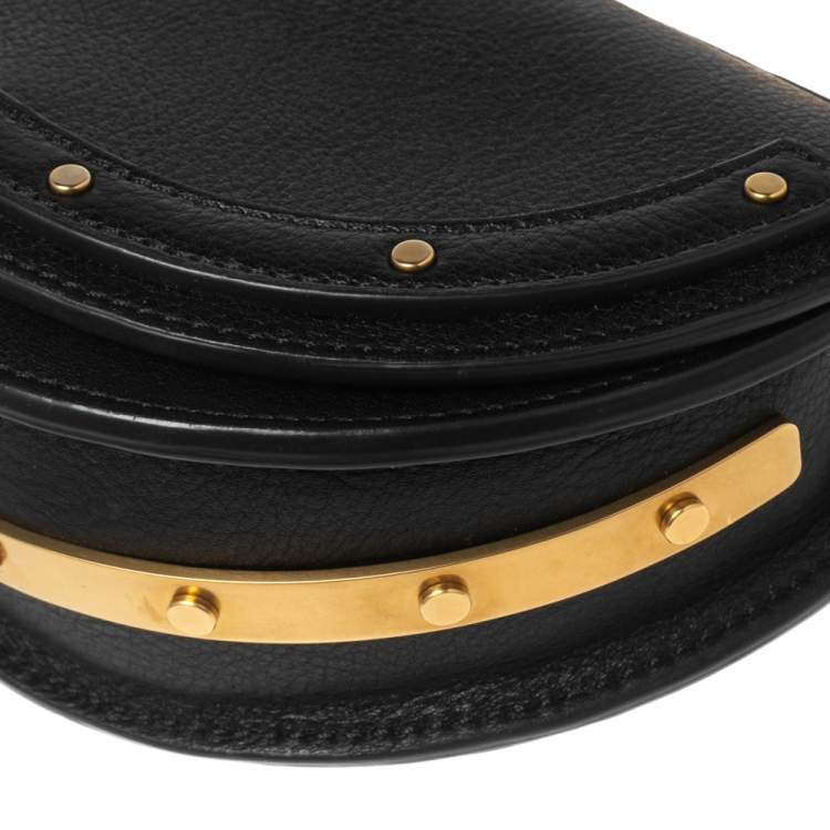 Pre Owned Chloé Black Leather Small Nile Bracelet Minaudiere Crossbody Bag