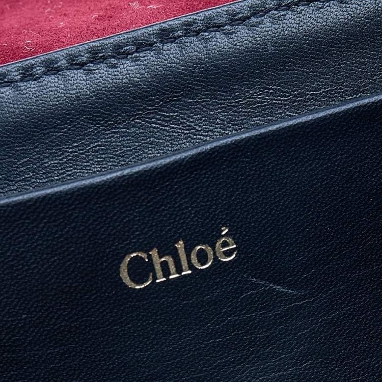 Pre Owned Chloe Burgundy Python Leather Clutch