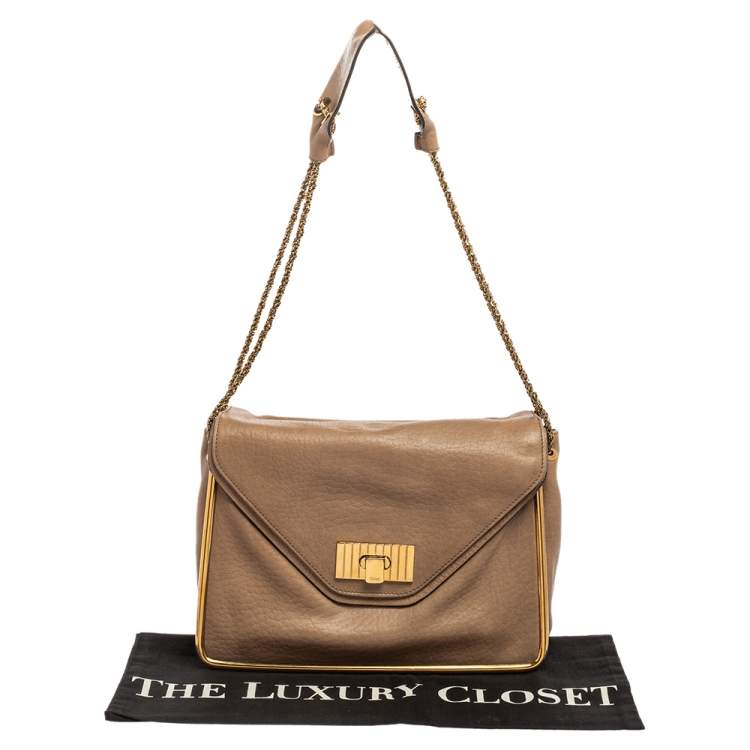مملوكة مسبقًا Chloe Beige Leather Sally Medium Shoulder Bag