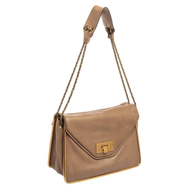 مملوكة مسبقًا Chloe Beige Leather Sally Medium Shoulder Bag