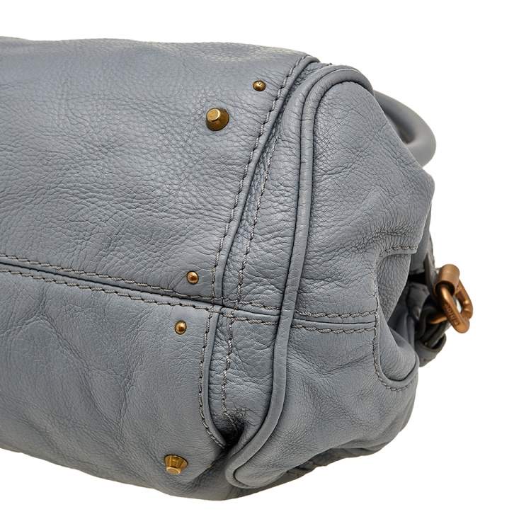 Pre Owned Chloe Powder Blue Leather Medium Paddington Satchel