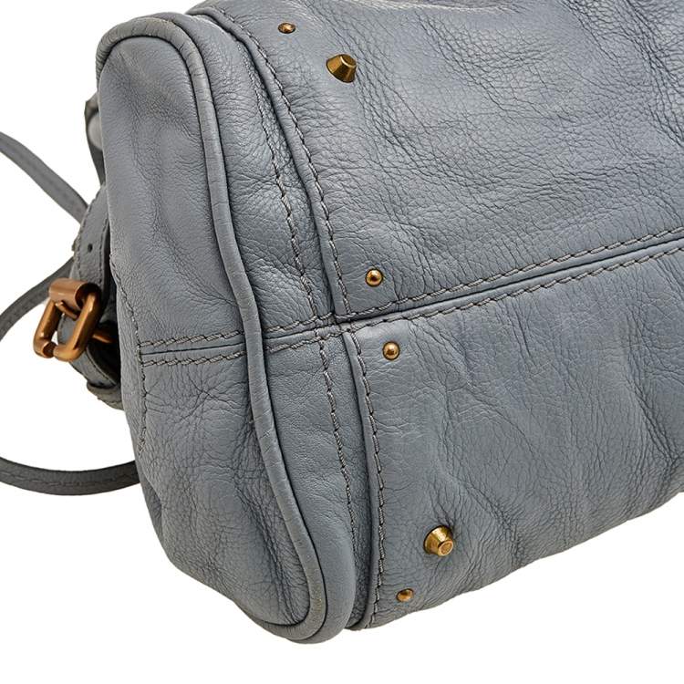 Pre Owned Chloe Powder Blue Leather Medium Paddington Satchel