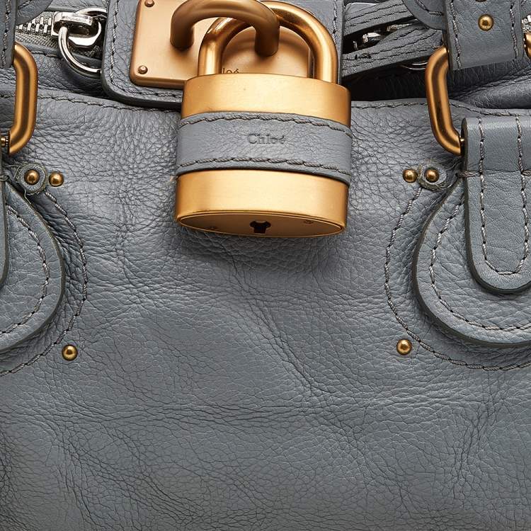 Pre Owned Chloe Powder Blue Leather Medium Paddington Satchel