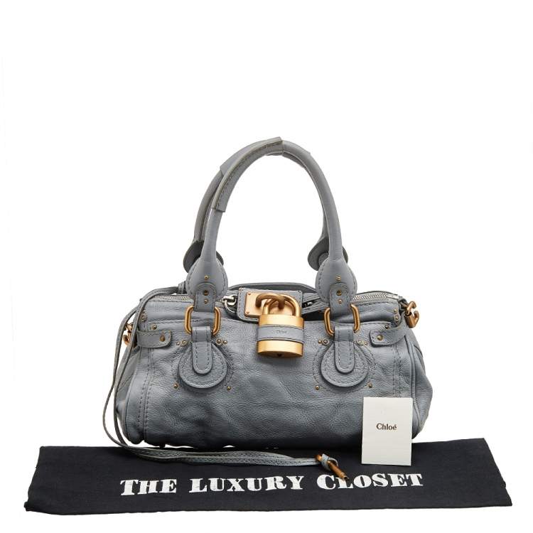 Pre Owned Chloe Powder Blue Leather Medium Paddington Satchel