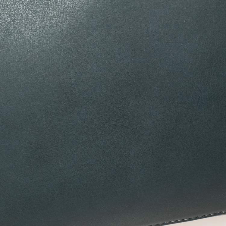 Pre Owned Chloe Stone Blue/Brown Leather Zip Crossbody Bag