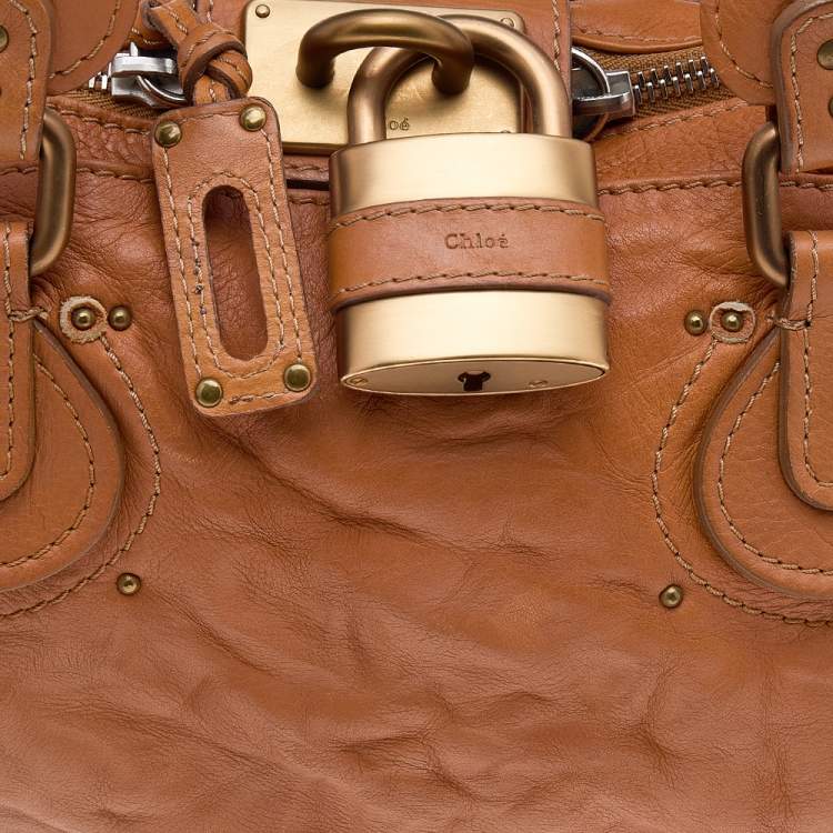 Pre Owned Chloe Rust Orange Leather Medium Paddington Satchel