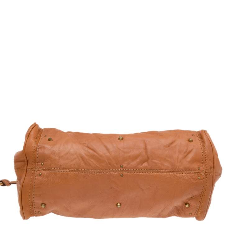 Pre Owned Chloe Rust Orange Leather Medium Paddington Satchel