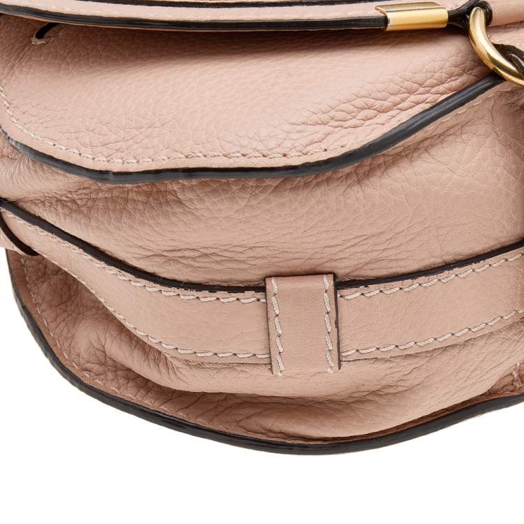 Pre Owned Chloe Pale Pink Leather Mini Marcie Crossbody Bag